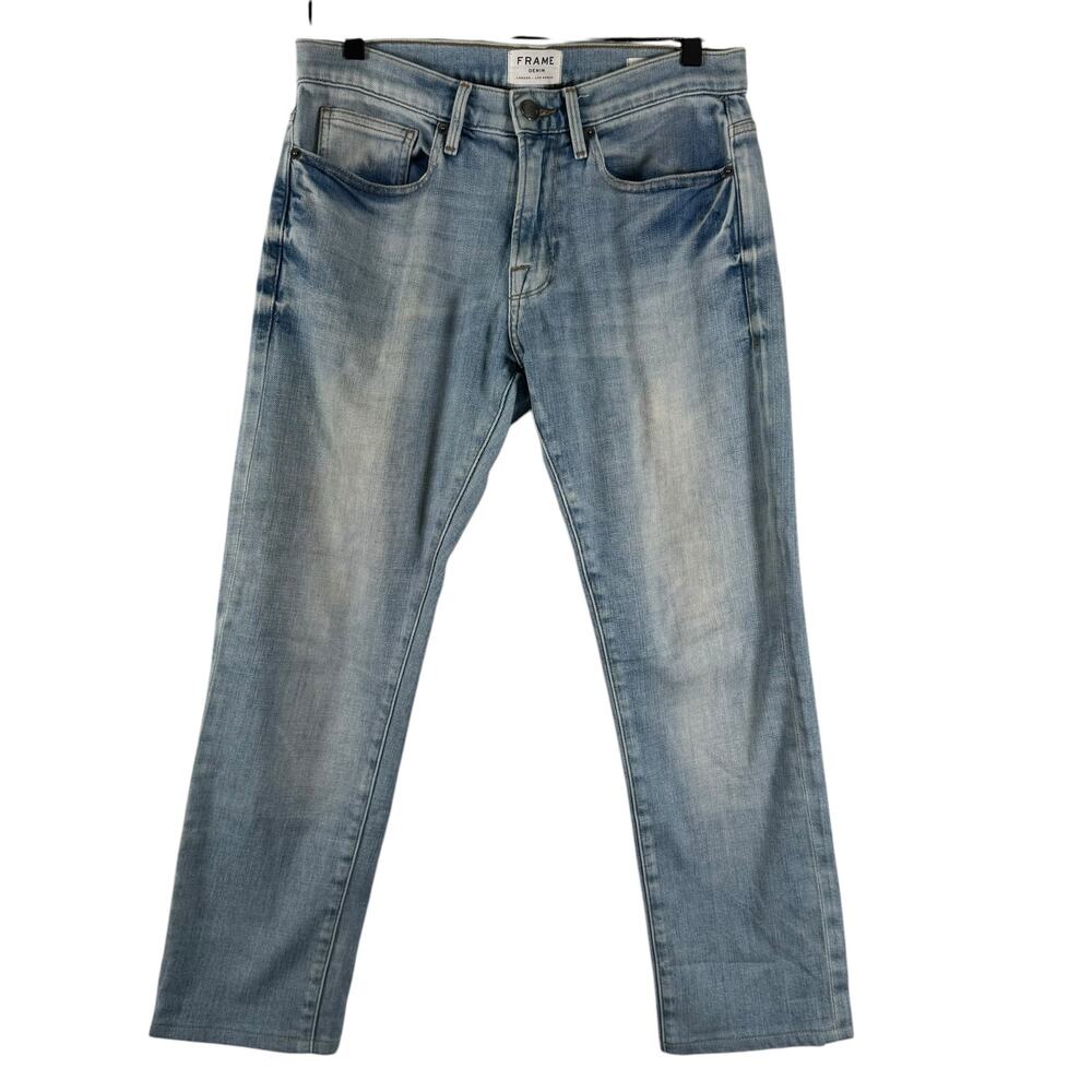 Frame Women's Blue London Los Angeles Denim Mid Rise L'Homme Slim Jeans Size 31